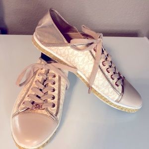 Michael Kors Rose Metallic sneakers size 8. Worn 1 time. Beautiful! Super Cute!!